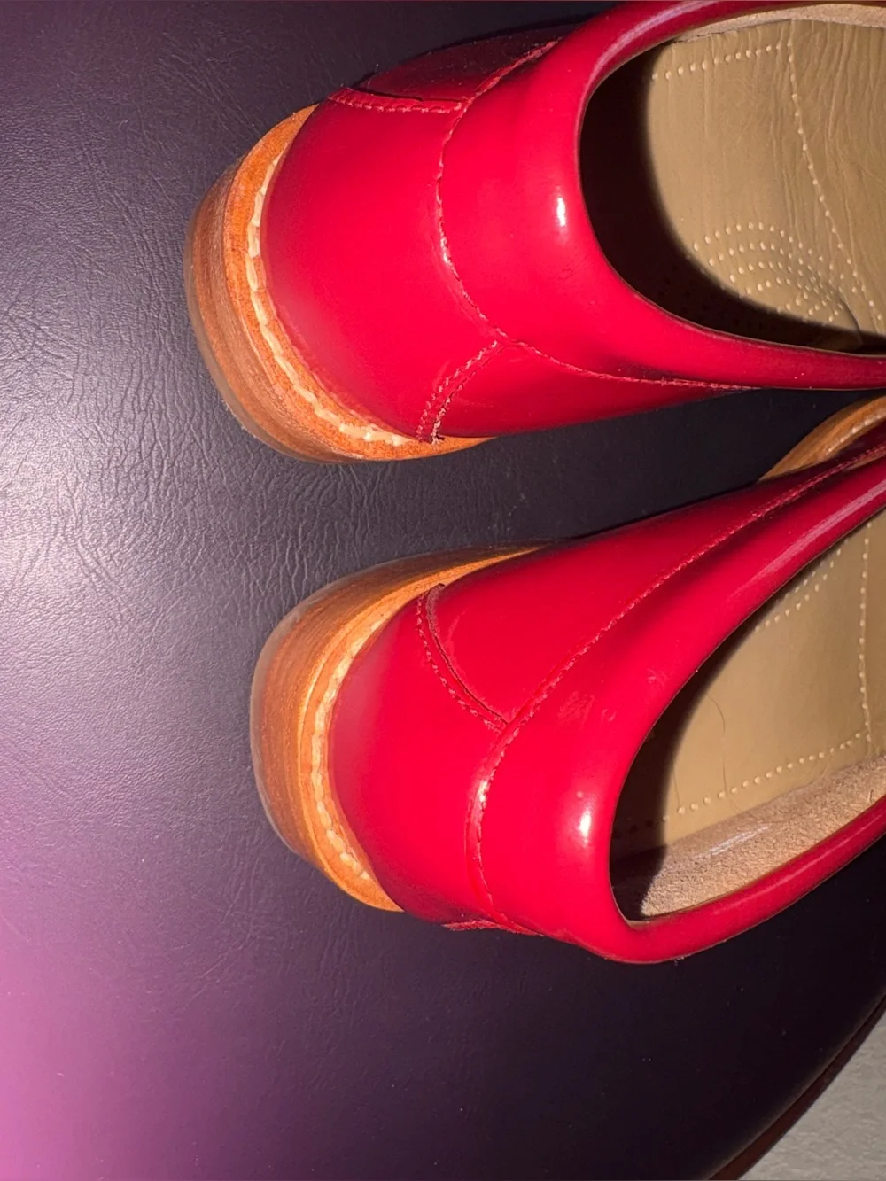 G.H. Bass & Co. VEEJuns Red Patent Leather Penny Loafers 6.5M